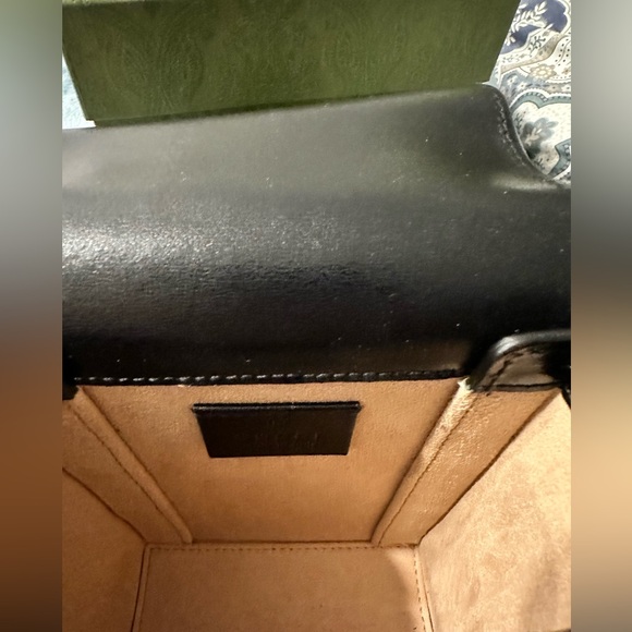 100% Authentic Gucci Boarded Plutone Calfskin Mini Horsebit 1955 Crossbody Bag - Picture 9 of 11